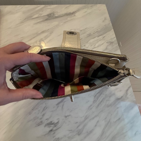 Rare Coach Legacy Leather Bridget Metallic Silver Shoulder Bag - Picture 6 of 13